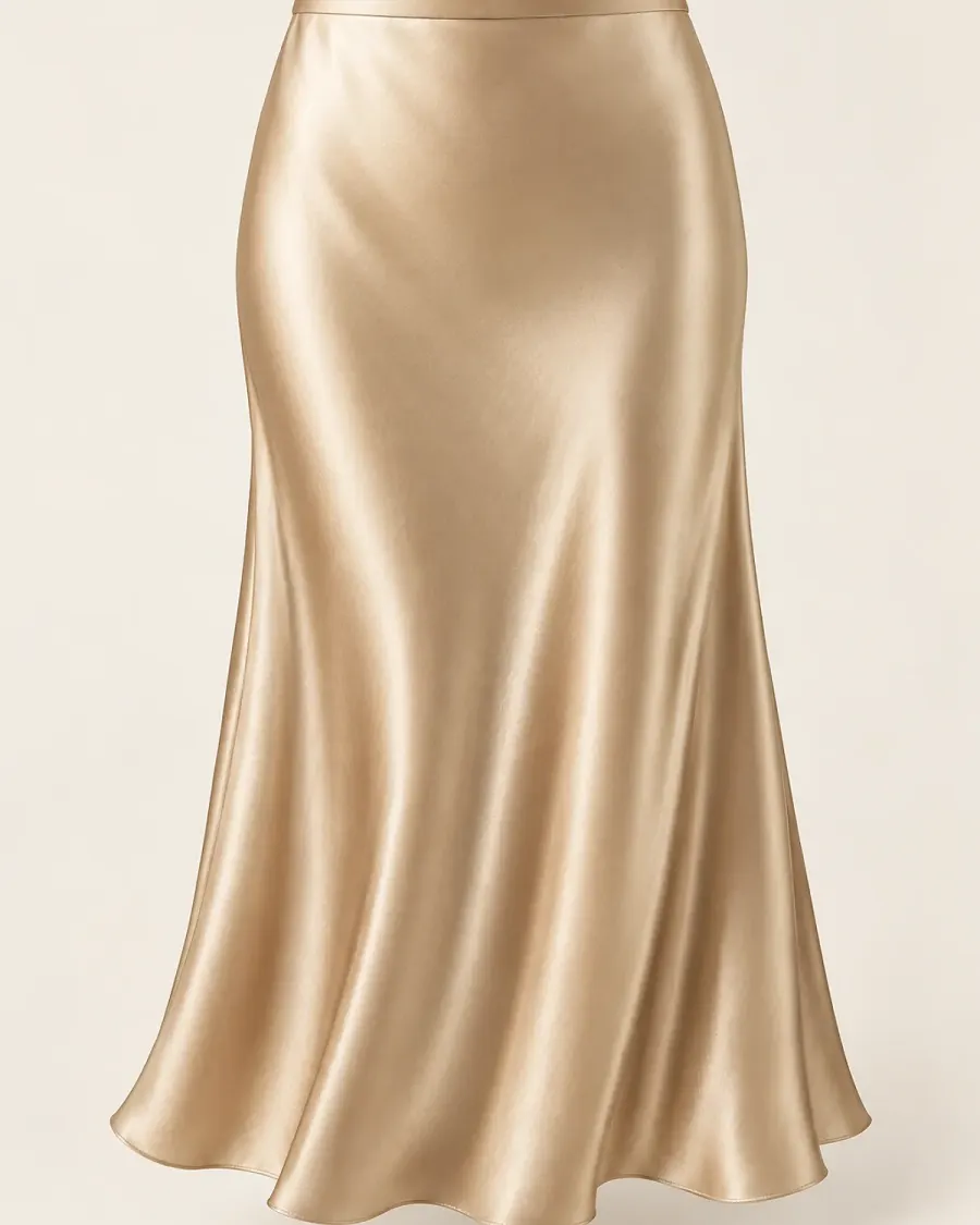 Satin Midi Skirt