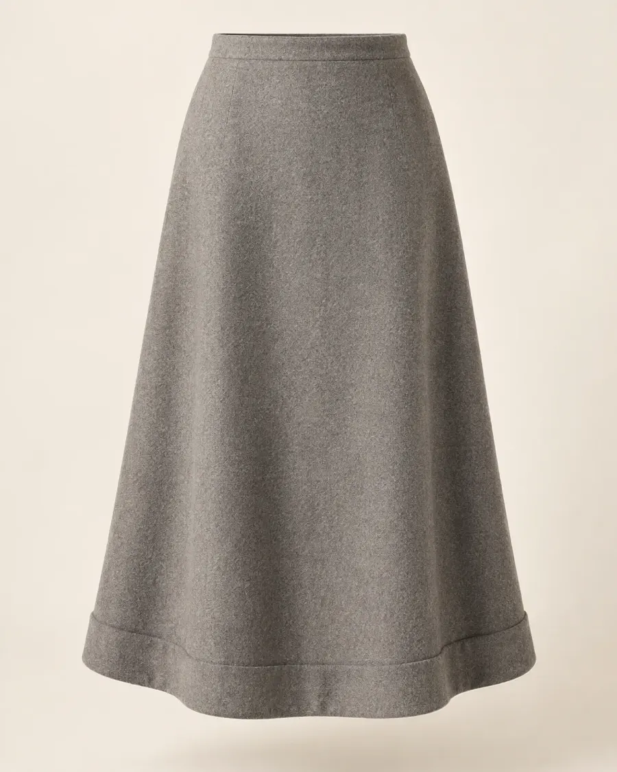 Wool Midi Skirt
